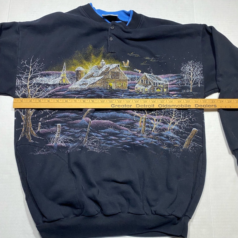 Vintage Artisans Sunchein Sweatshirt Winter All Over Print Large Made In USA - Picture 8 of 9